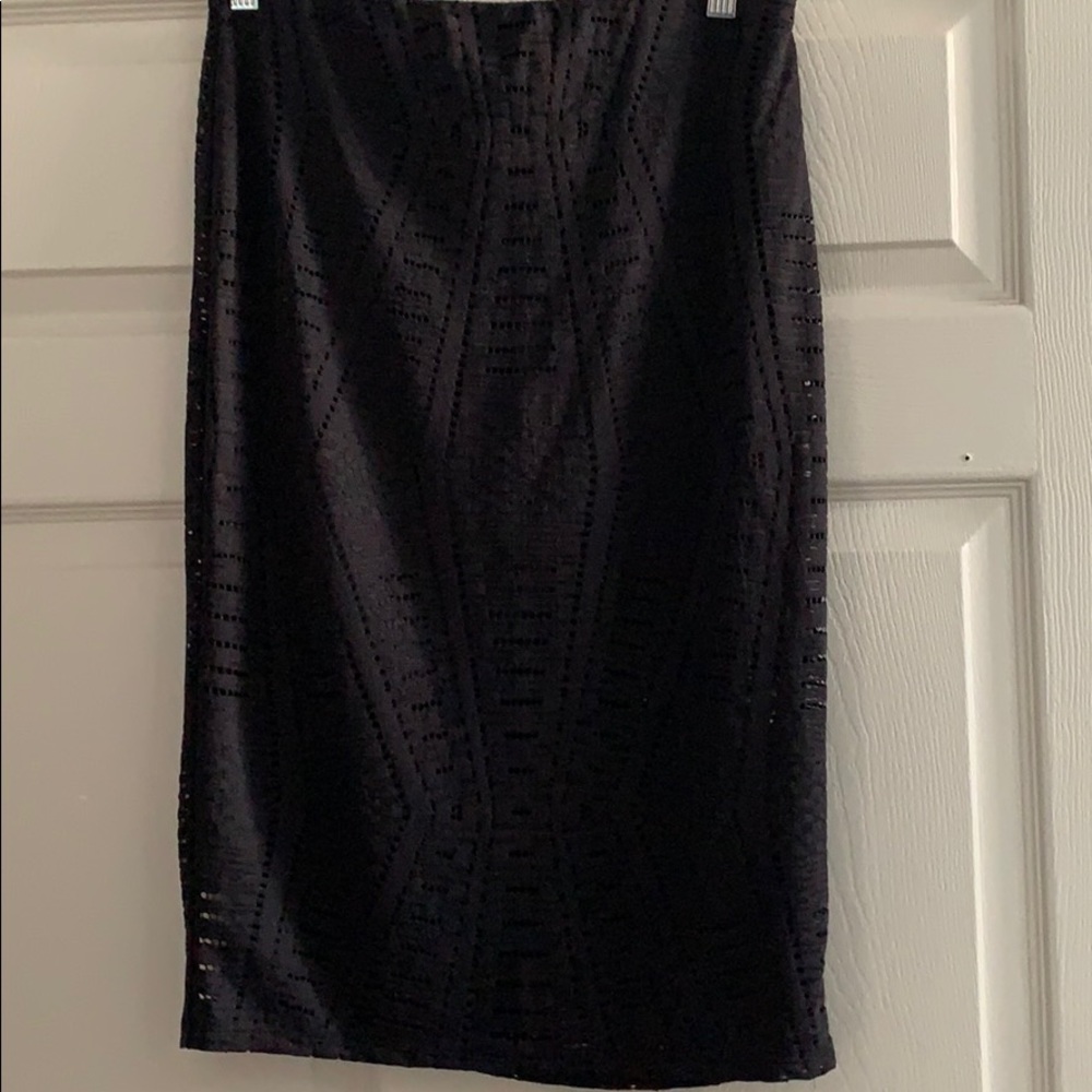 NWOT Express Black Lace overlay Pencil Skirt Sz S